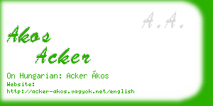 akos acker business card